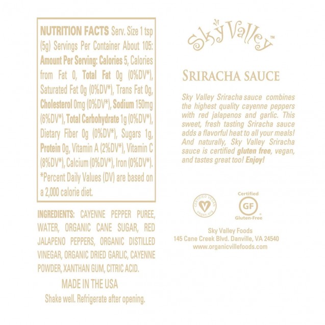 Organicville Sriracha Sauce (6x18.5OZ )