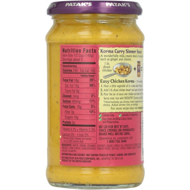 Patak's Cooking Sauce Rich Creamy Coconut (6x15Oz)