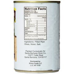 Santa Barbara Black Large Pitted Olives (12x6 Oz)