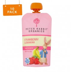 Peter Rabbit Organics Organic Fruit Snack 100% Pure Strawberry And Banana (10x4Oz)