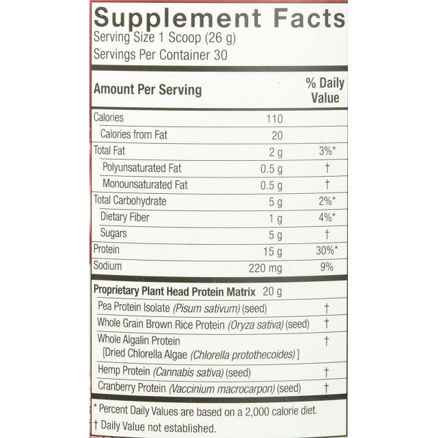 Genceutic Naturals Plant Head Protein Strawberry 1.7 lb