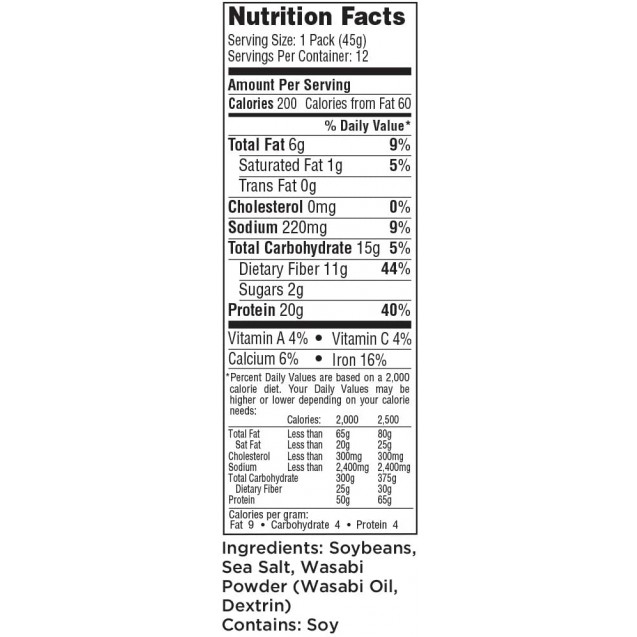 Seapoint Farms Dry Roasted Edm Wasabi (12x1.58OZ )