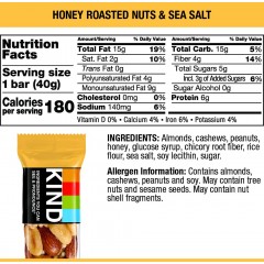 Kind Honey Roasted Nuts & Sea Salt Bar (12x1.4 OZ)