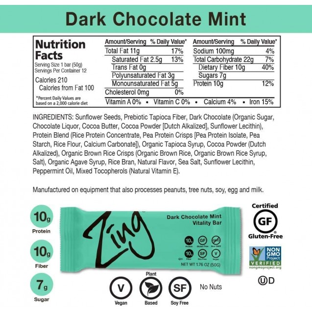 Zing Dark Chocolate Sunflower Mnt (12x1.76OZ )