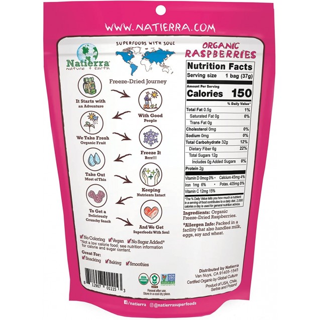 Nature's All Foods Frz Drd Raspberry (12x1.3OZ )