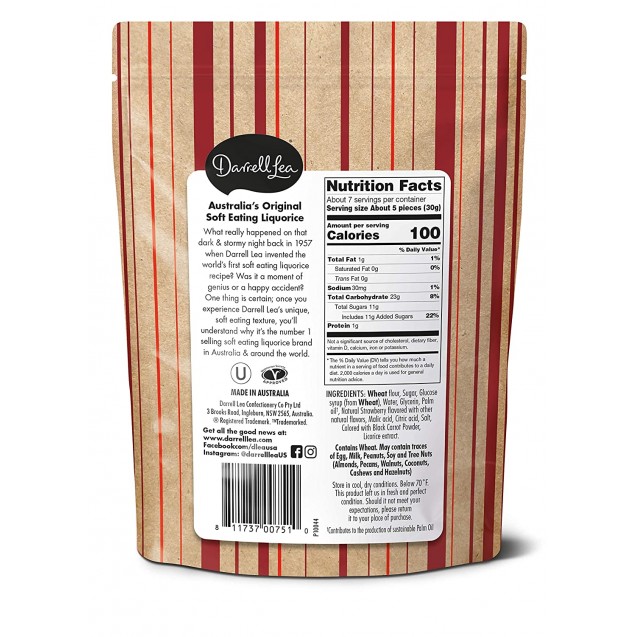 Darrell Lea Licorice Strawberry (8x7OZ )