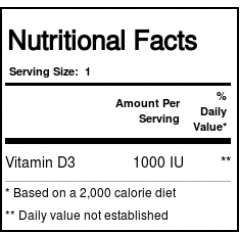 Zahlers Vitamin D3 - 1000 IU 250 softgels