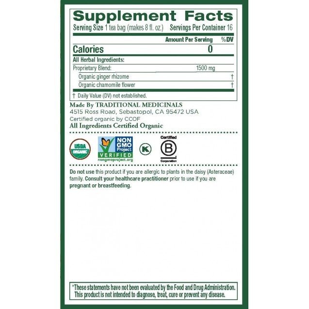 Traditional Medicinals Golden Ginger Tea (6x16 Bag)